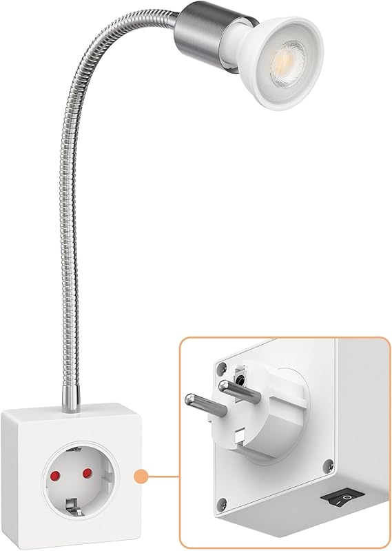 ledscom.de ledscom.de Fittinglamp LESCH leeslamp, chroom/wit incl. GU10 LED lamp 5.7W, 535lm, 35°, wit