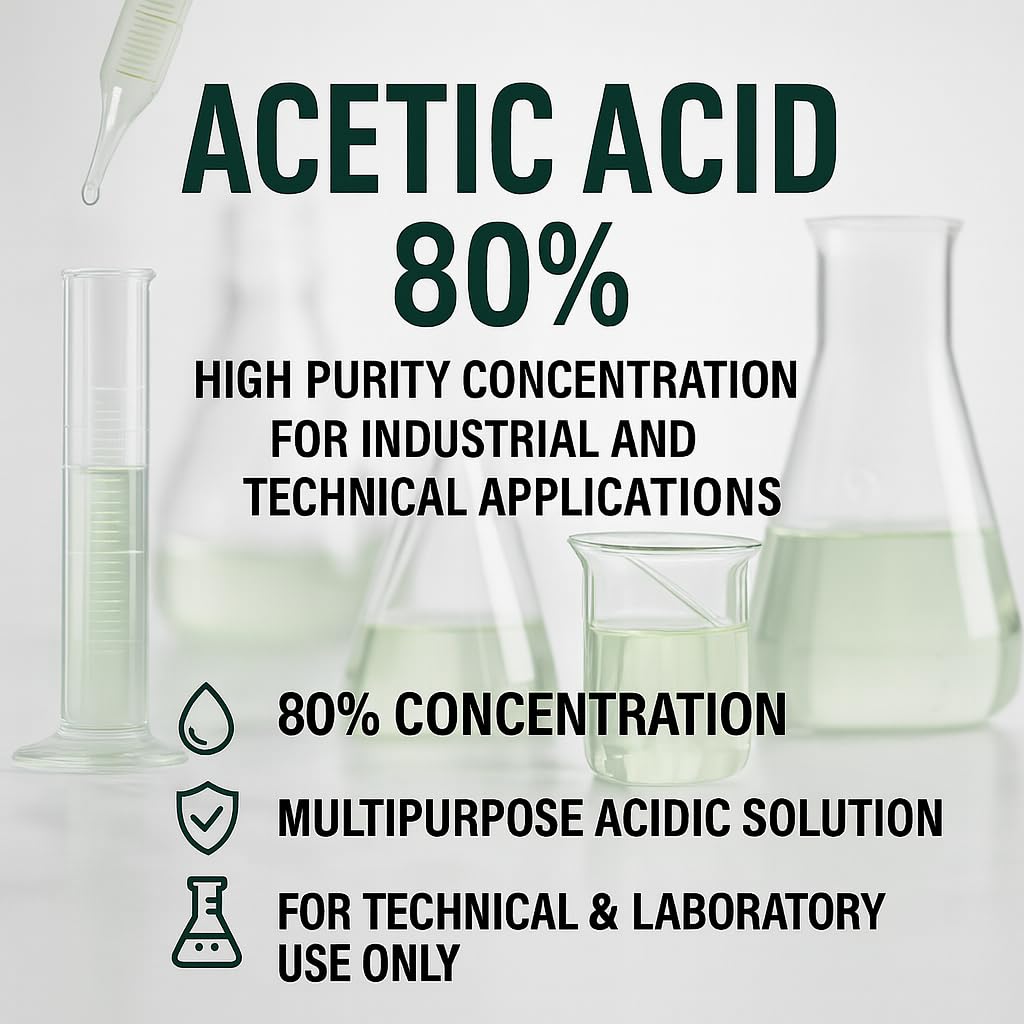 GiDeli Ácido acético 80% 30 x 1 L – Vinegar fuerte para limpieza – para limpieza eficaz, descalcificación y uso doméstico – Eliminación de olores y conservación de alimentos