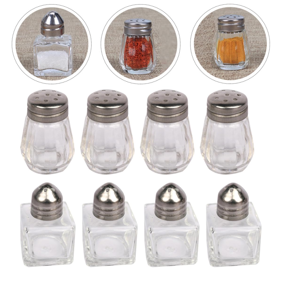 Lot de 10 pots à épices portables en verre et en fer, pour épices fraîches, cuisine, barbecue, idéal pour une pendaison de crémaillère