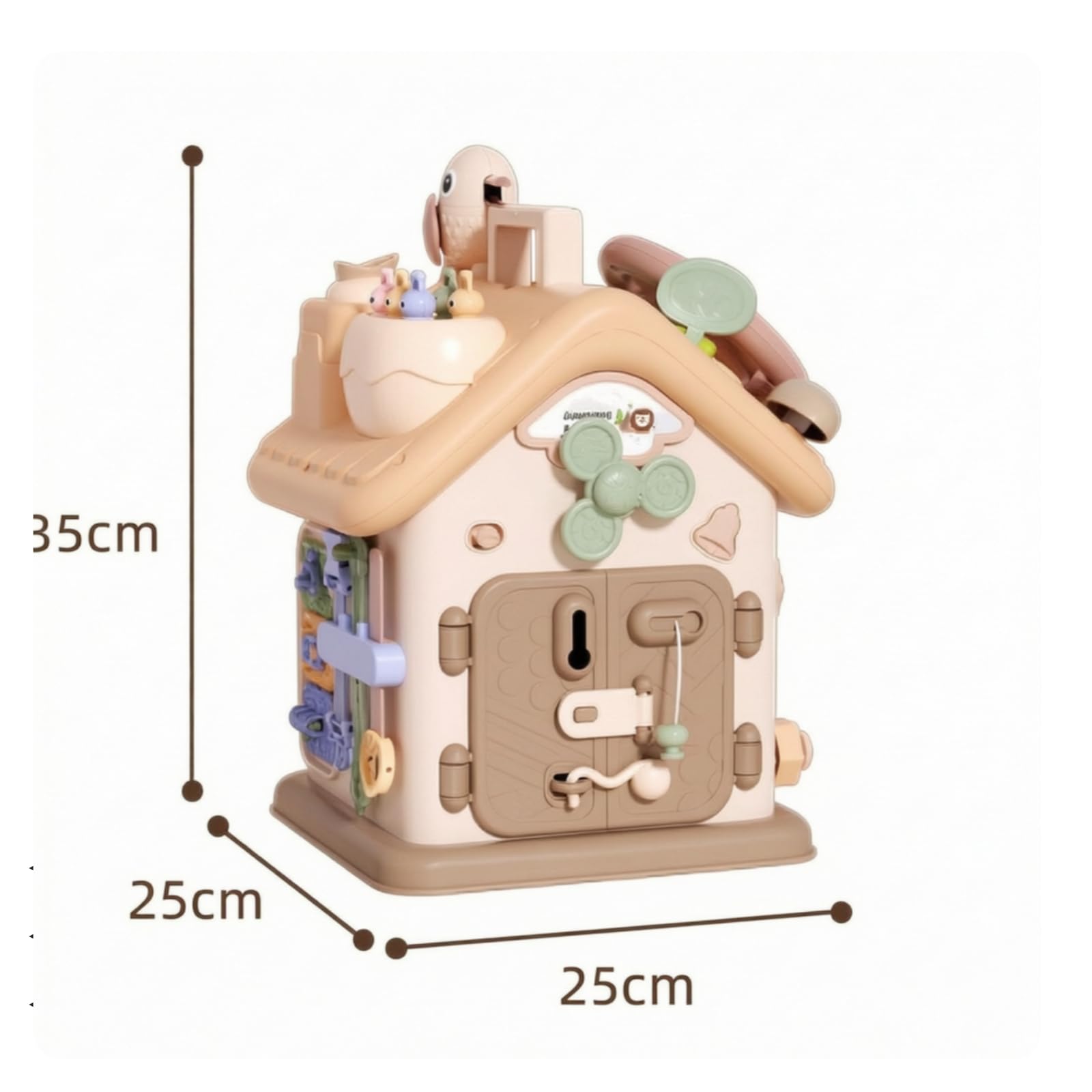 Busy Board a Forma di Casa Educativa Gioco Montessoriano con Serrature Educativo Pannello Sensoriale con Chiusure per Stanza Dei Giochi, Asilo Nido