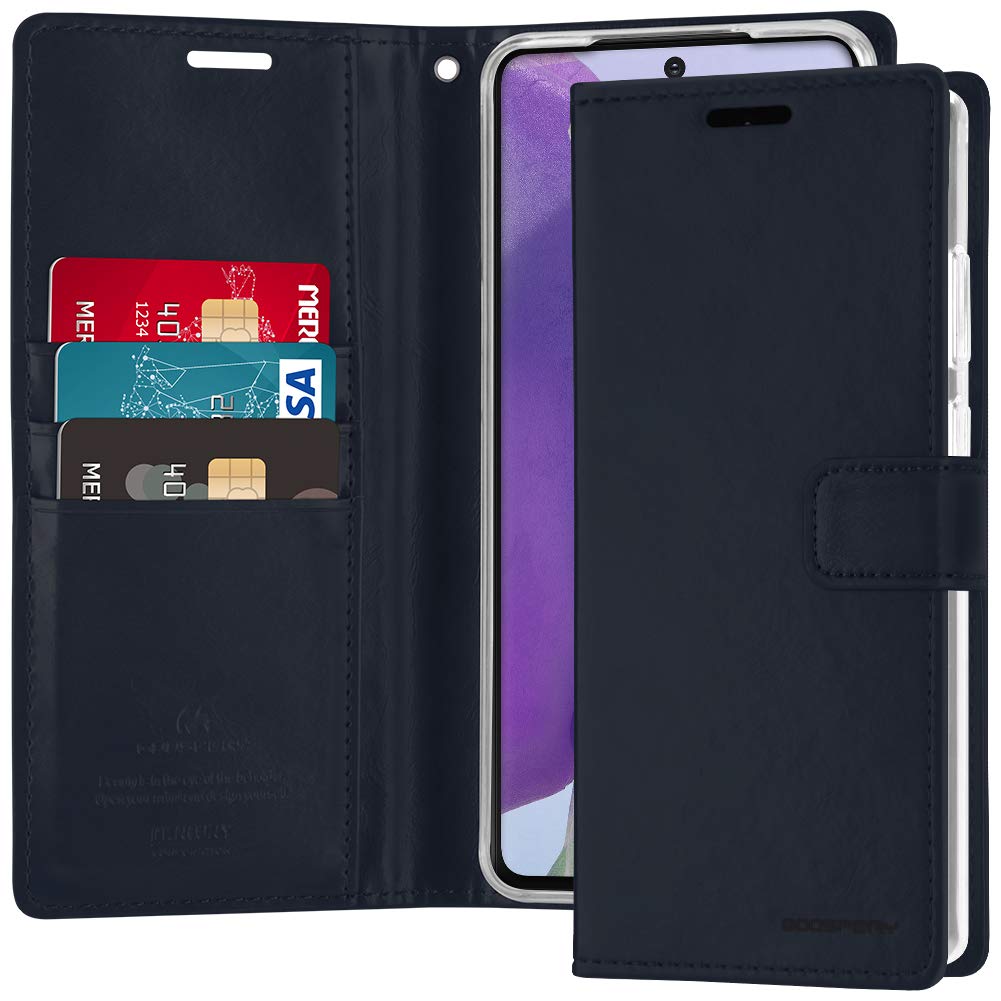 GOOSPERY Blue Moon Wallet for Samsung Galaxy Note 20 Case (2020) Leather Stand Flip Cover (Navy) NT20-BLM (Navy)