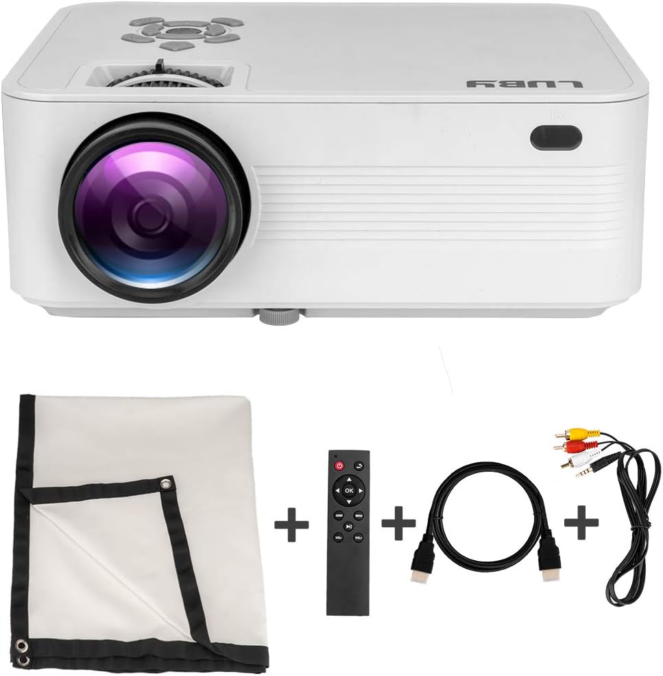 Tech Deals 🔥 Luby Portable Mini Movie Projector +10% Brighter Supports 1080P Perfect for Fun Camping Neighborhood Gathering Backyard Movie Comes with Free Projector Screen