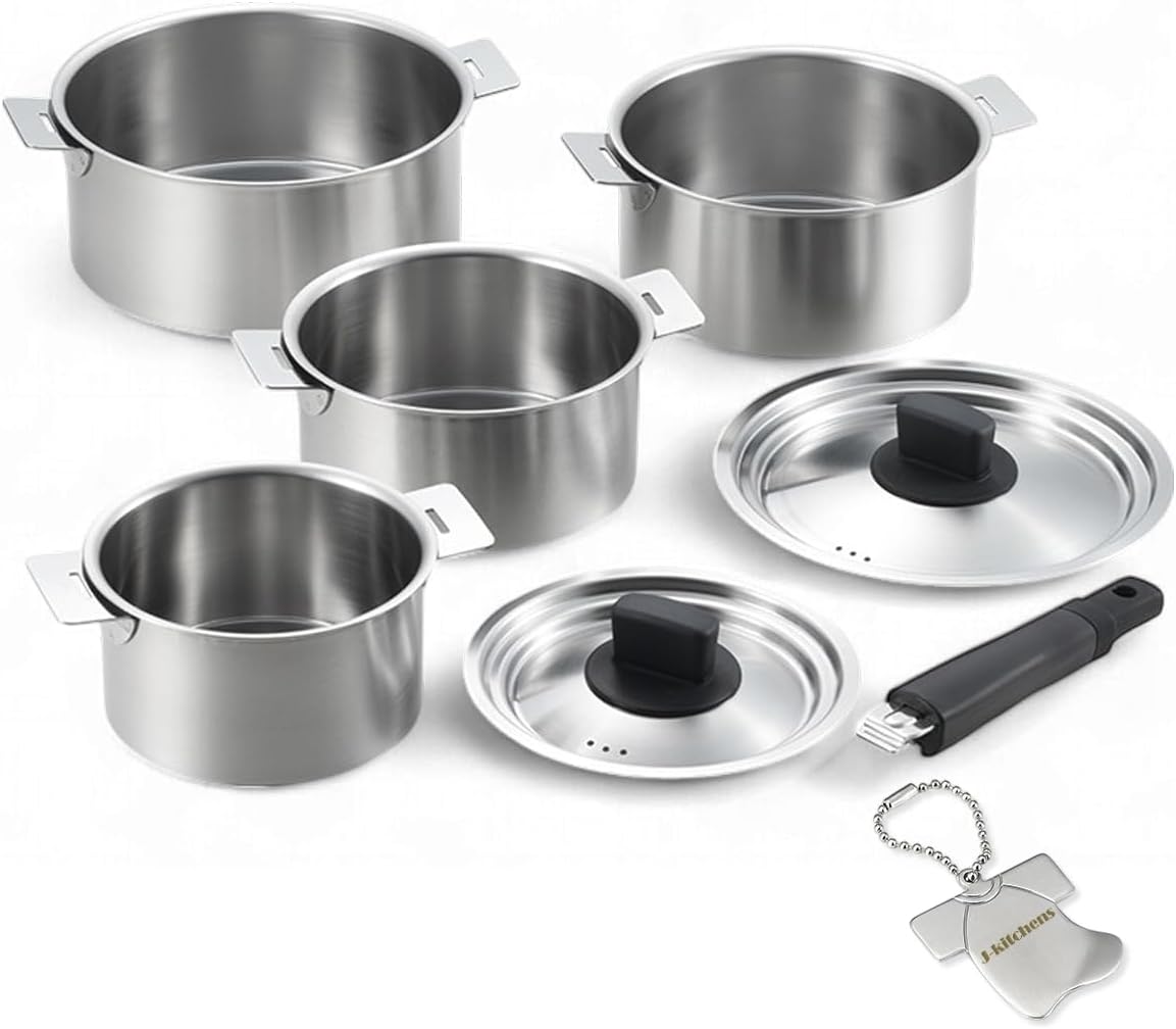 【ラストワン！爆下げ！】J-kitchens 食卓団らん 片手鍋 ハンドル 着脱式 4点 セットが激安特価！