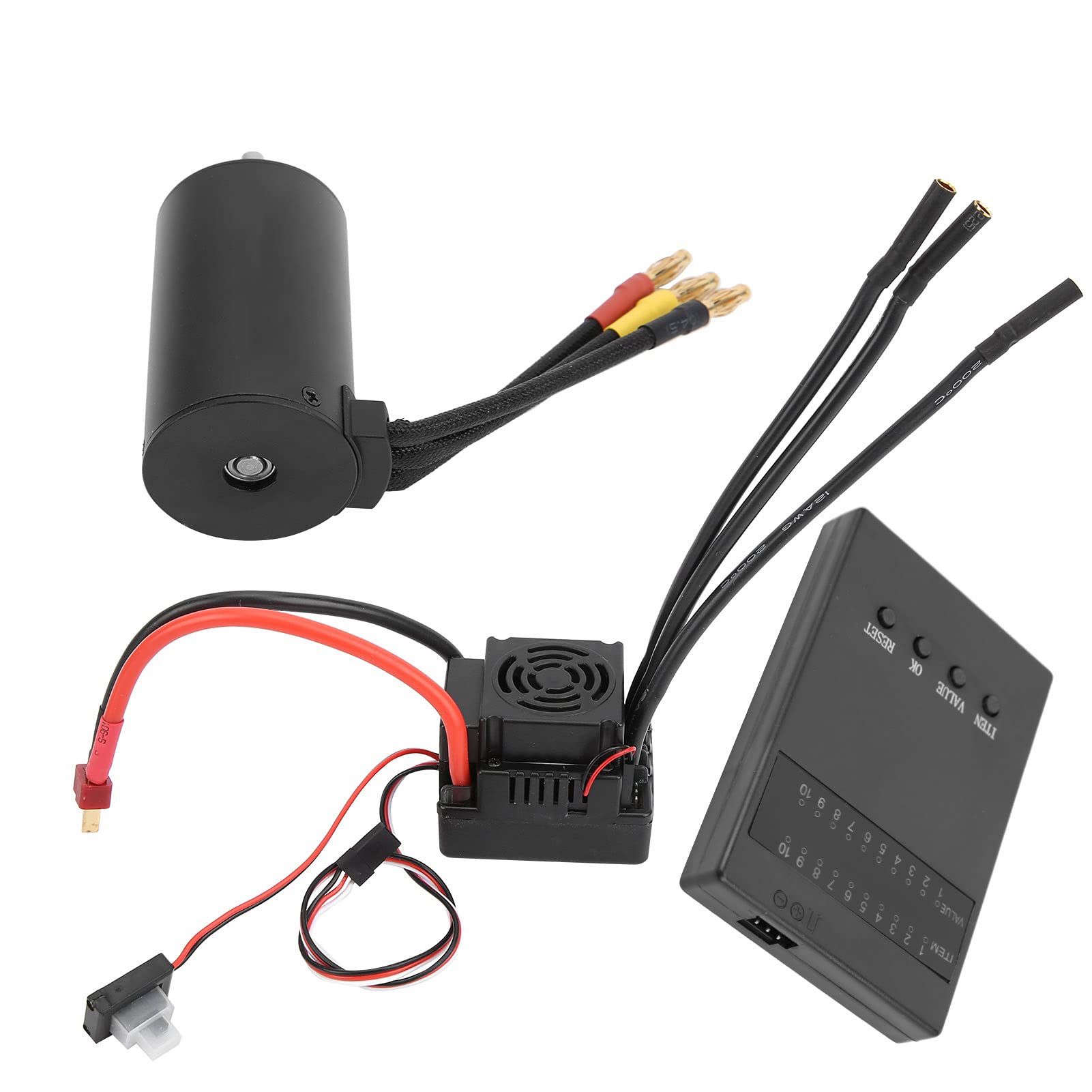 3660 3300KV Motore Brushless Durevole 80A ESC Set Combo Scheda Programmatore per Parti di Automobili RC 1/8 1/10