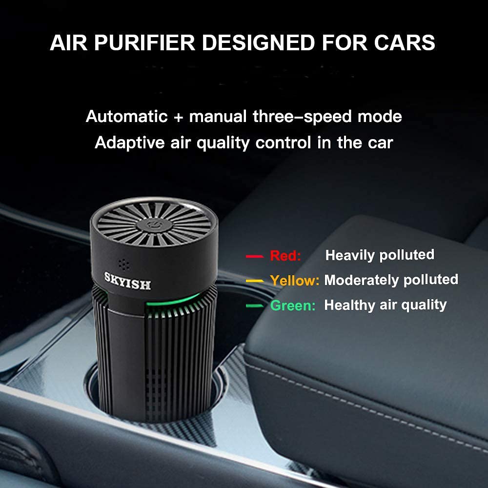 SKYISH Air Purifier, True HEPA Filter, Auto Control plus Air Quality Monitor, Quiet in Car/Home, Three Purification Modes?SK-60?
