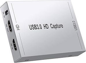 PROZOR HDMI Video Capture Card 1080P/60HZ with Microphone Input and Audio output Support Loop Out USB 3.0 HDMI Game Capture Box with Audio Cable for PS3 PS4 HD Player