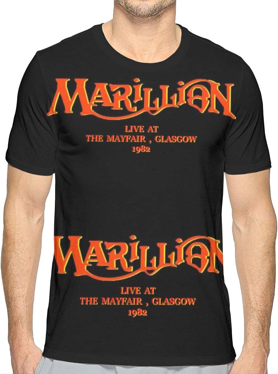 Marillion The Mayfair Glasgow 1982 Mens T Shirts Short Sleeves Crew Neck Tees Summer Casual Tops M White