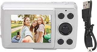 Digital Camera, 2.4 Inch LCD, 16MP Photos, 1080P Video Recording, 16X Digital Zoom, Auto Focus, Silver Gray