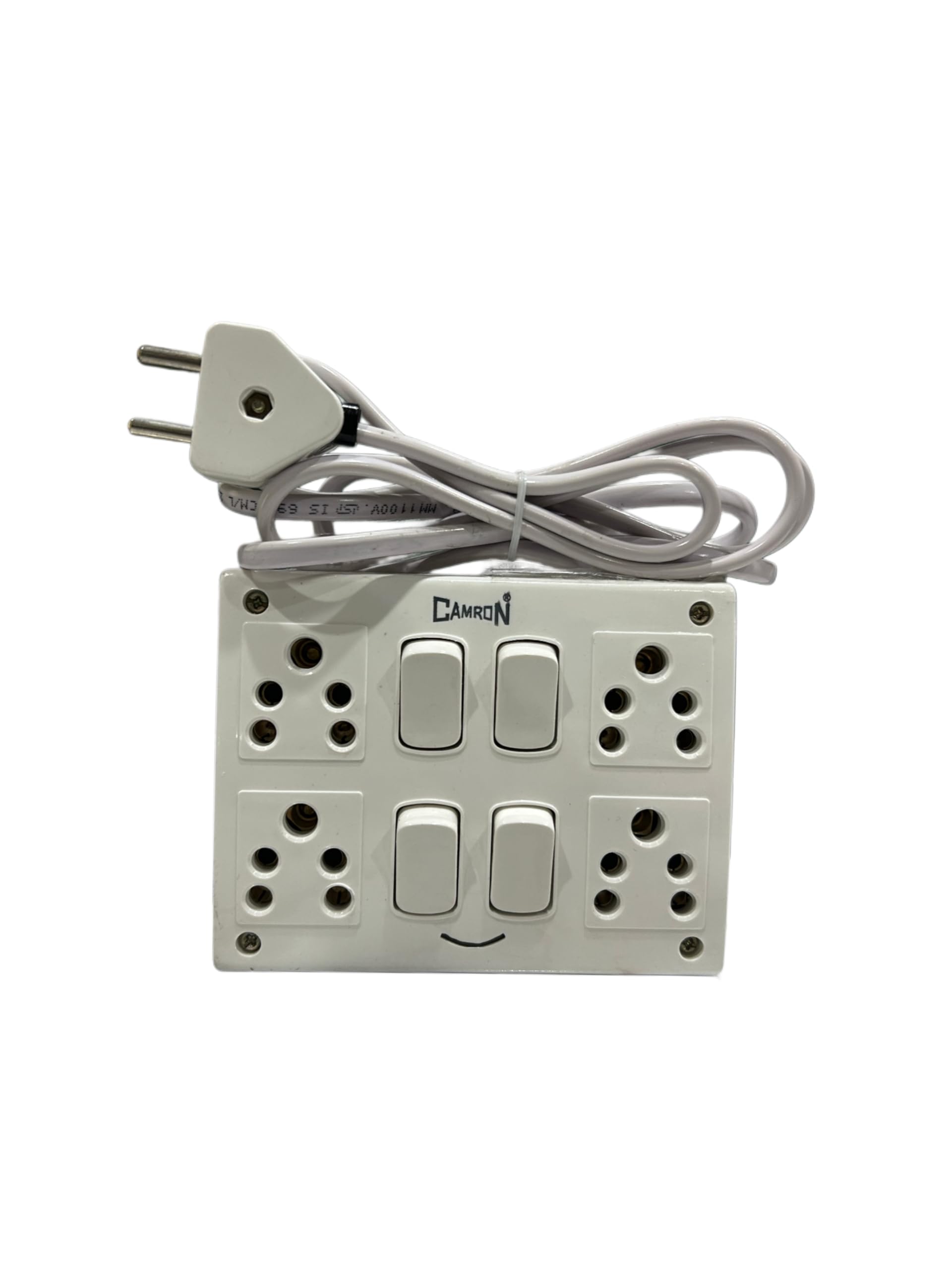 8 way 4 socket 4 switch with 2 mtr wire 20 amp plug extension box