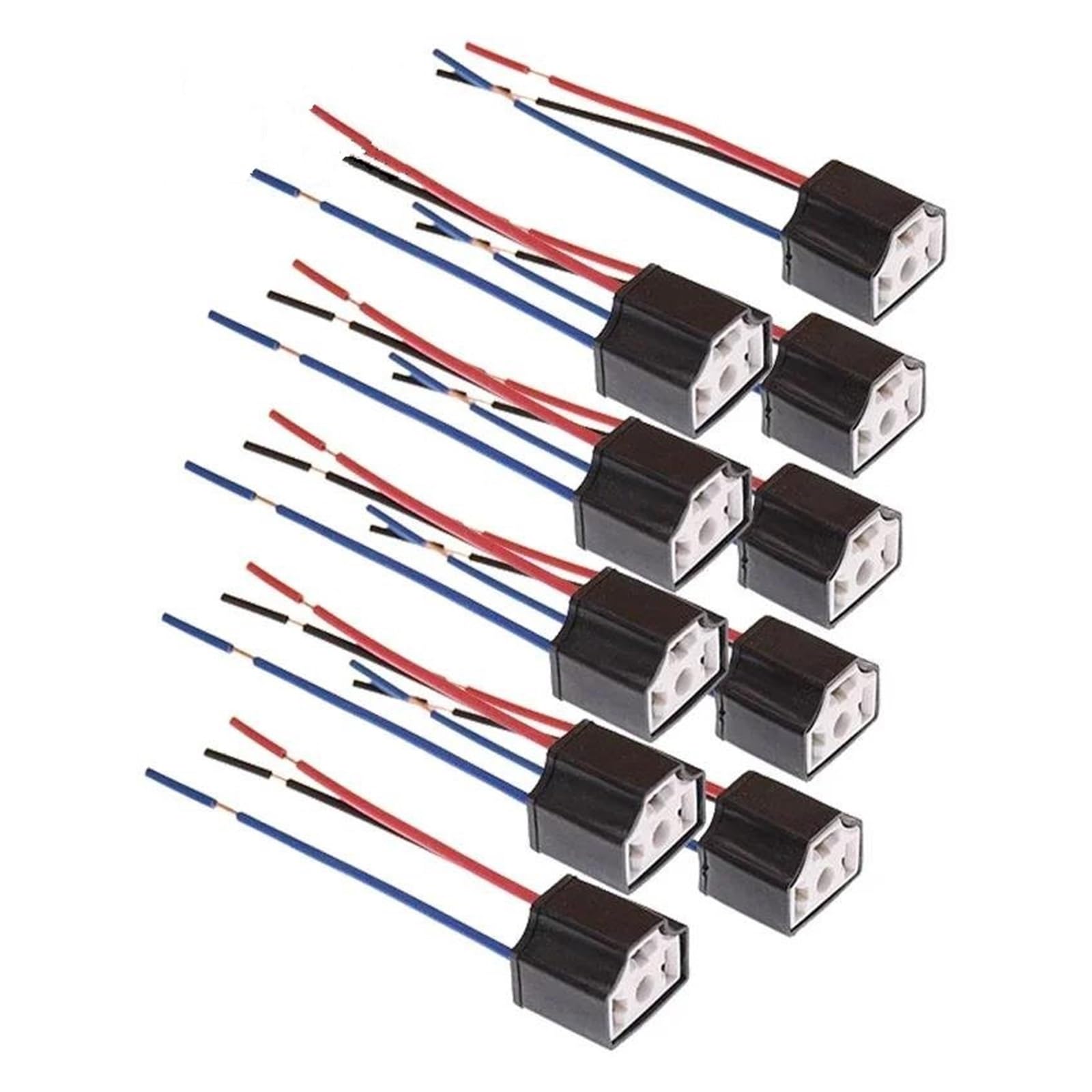Portalámparas De Cerámica De 3 Orificios Para Bombillas H4 De Coche Conector Para Faros Delanteros Accesorios Para Luces De Coche (2/4/6/10 Unidades)(10pcs)