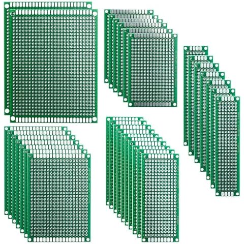 ELEGOO 32 Pcs Double Sided PCB Board Prototype Kit for DIY Soldering with 5 Sizes Compatible with Arduino Kits Cover