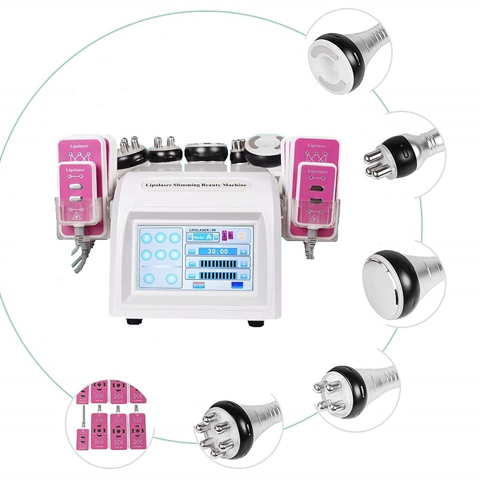 6 IN 1 Cavitazione RF Vacuum RF Cura del viso Macchina per la forma del corpo Face Lift Skin che stringe la macchina per la bellezza Elitzia ETLB058