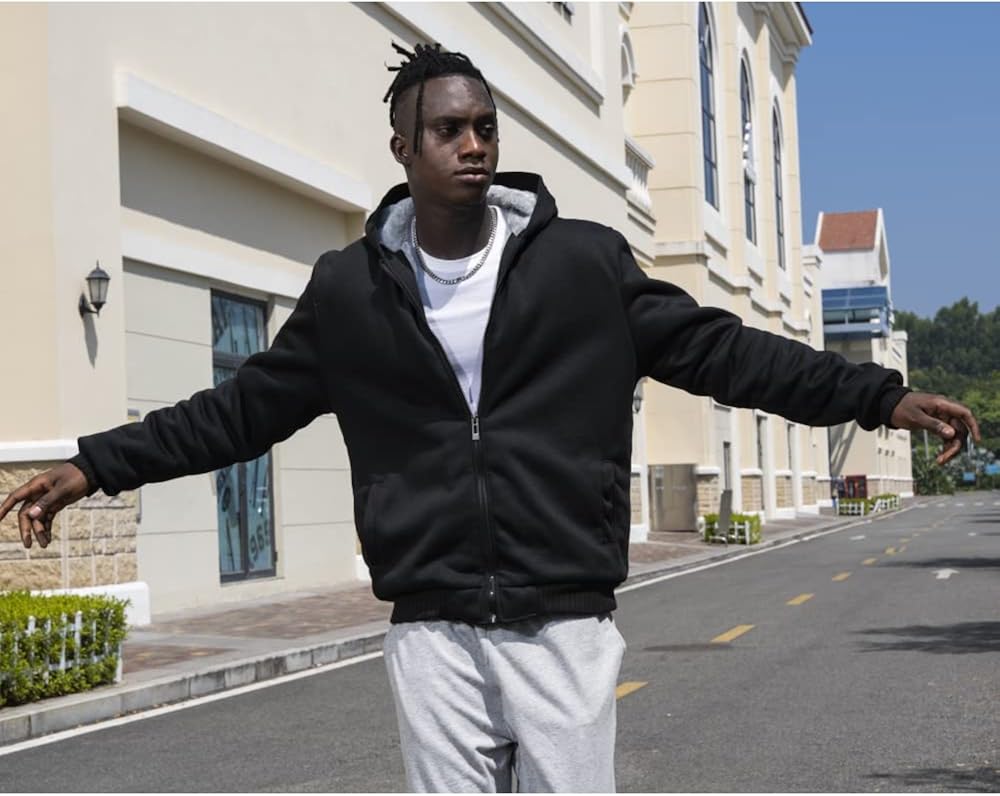 TOLOER Men's Pullover Winter Fleece Hoodie Jackets Full Zip Warm Thick Coats Medium 11black