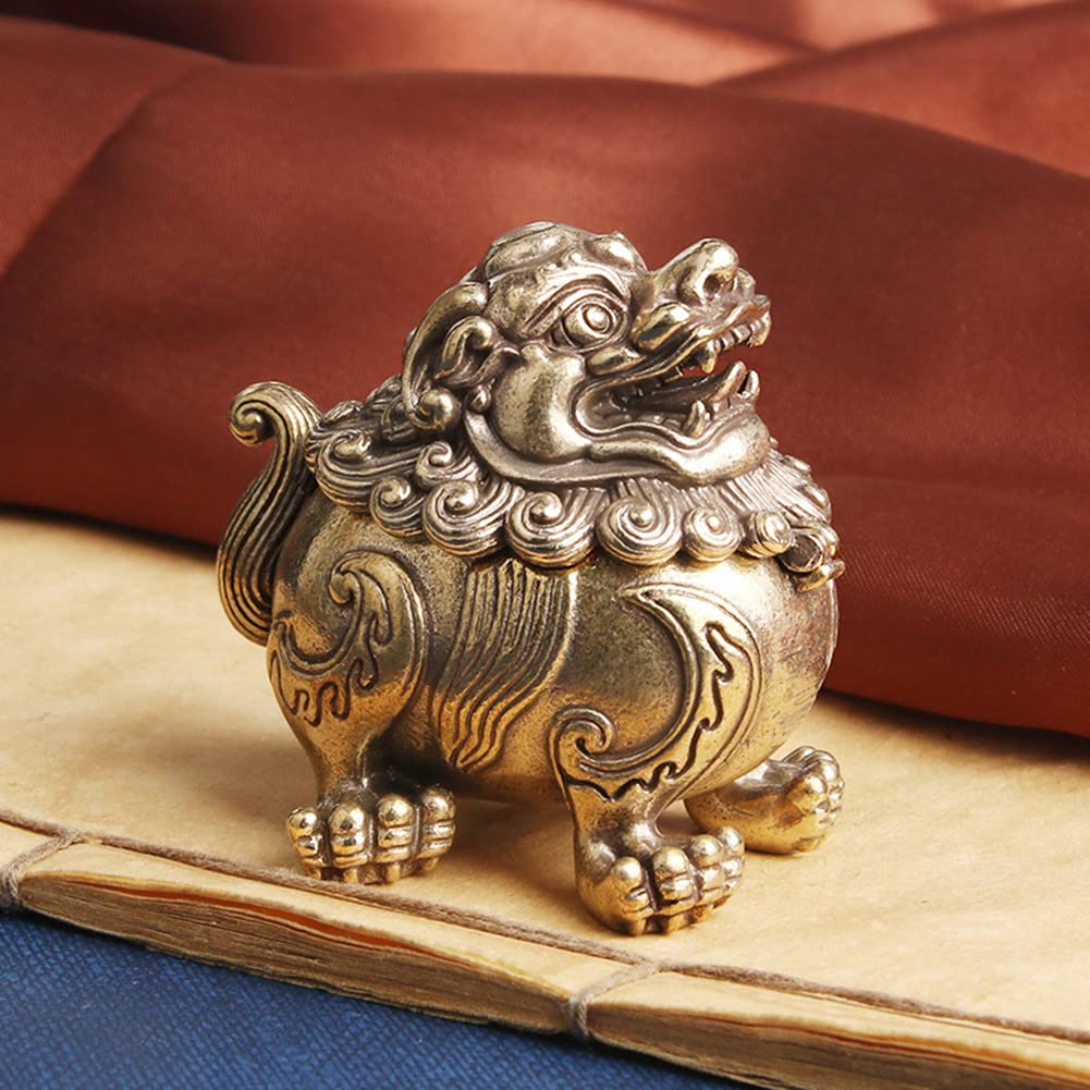 Brûleur encens lion en cuivre pour créer une ambiance zen dans votre salon
