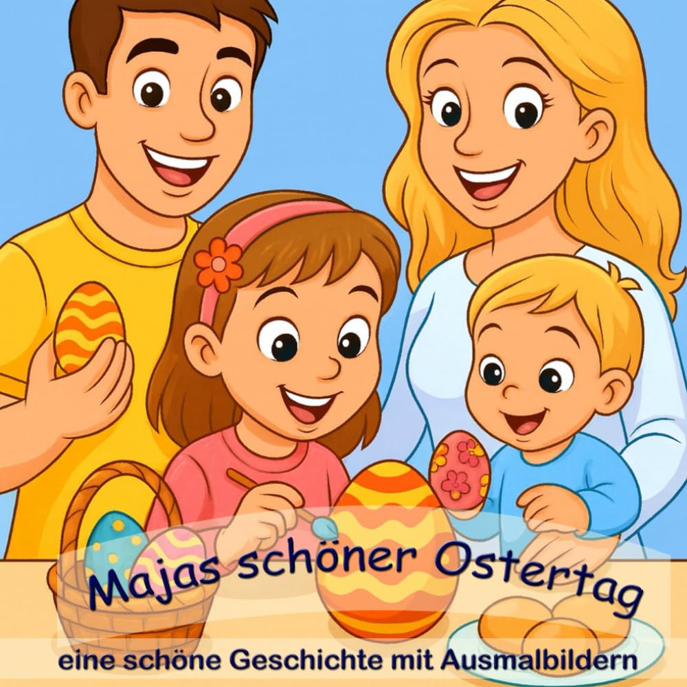 Majas schöner Ostertag – Ostergeschichte für Kinder mit Ausmalbildern, Malbuch & Frühlingsabenteuer: Eine liebevolle Ostergeschichte mit Malvorlagen – ... Familienzeit. Perfekt als Geschenkidee