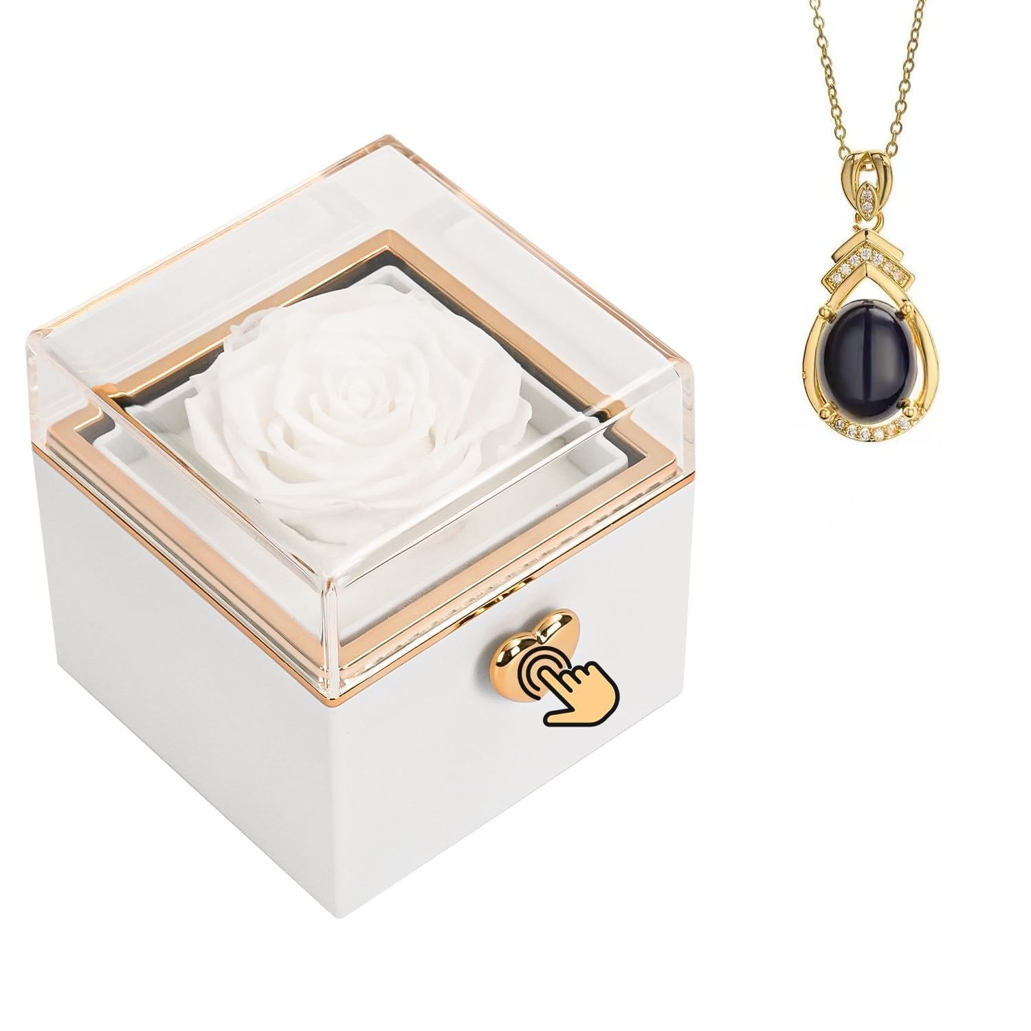 Amazon.com: Rosaura Eternal Real Rose Jewelry Box for Women