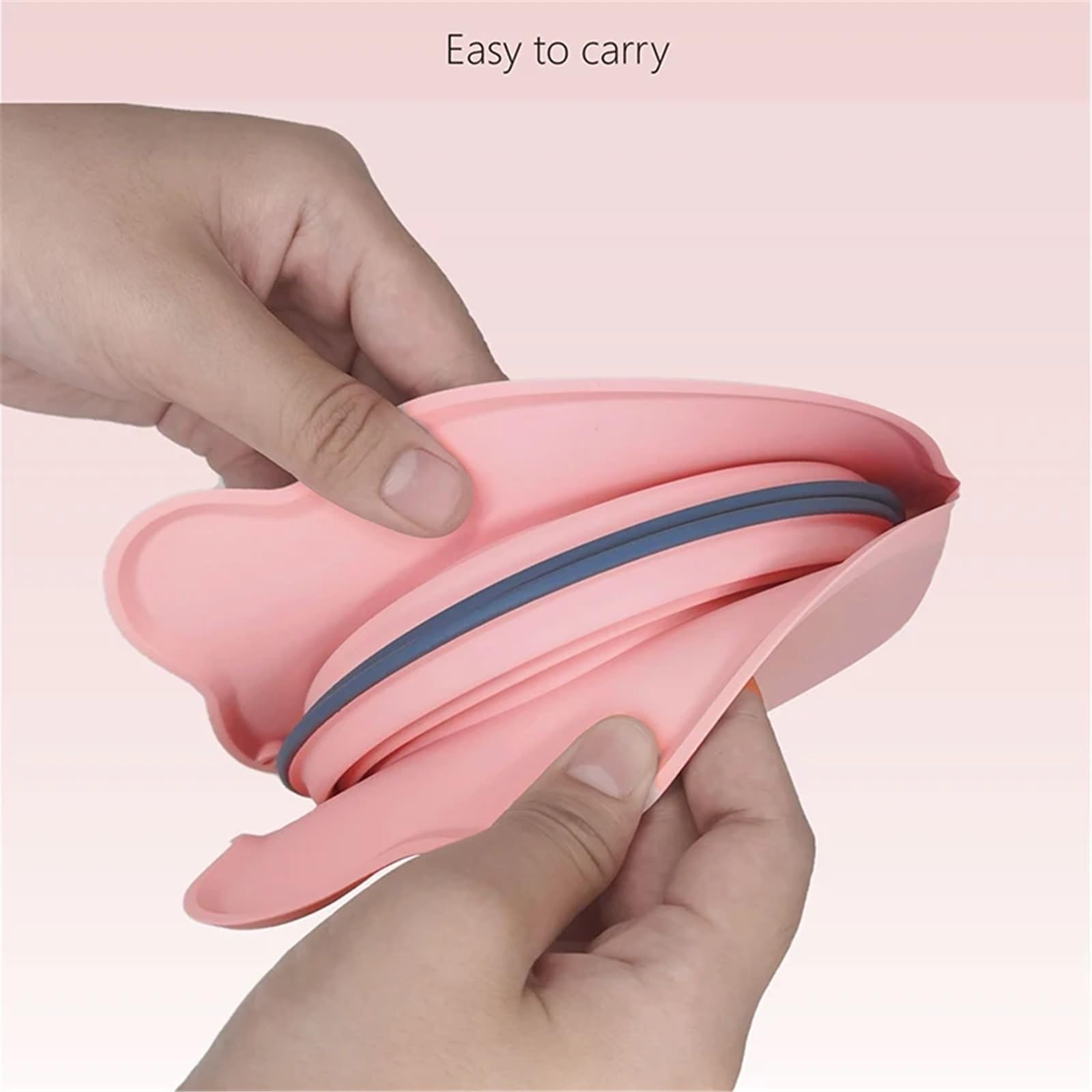 Gamelles pliables en silicone pour animal domestique - Gamelle de voyage pliable pour l'extérieur (rose)