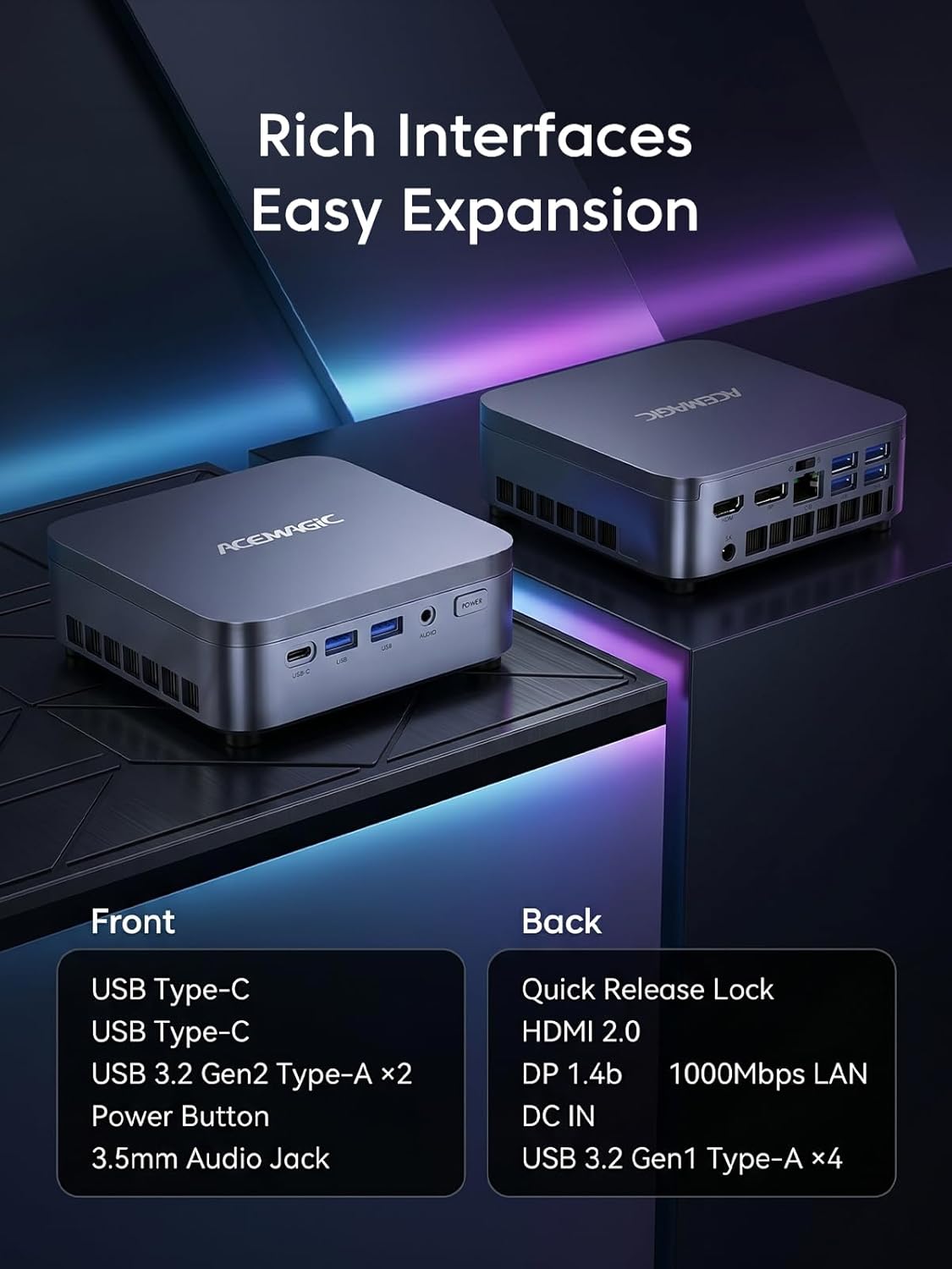 ACEMAGIC M5 Mini PC Windows 11 Pro Intel Core 14500HX Mini Computers 16GB RAM 512GB SSD, 55W HX-Class Processor 4.9GHz Mini PCTriple 4K HDMI/DP, WiFi 6, Micro Desktop PC for Home Office Business 9 61801F1mOUL. AC SL1500