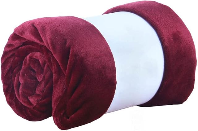 Fluffy Soft Cozy Sheet Flannel Blanket,Winter Thick Coral fleece Sheet Cover Blanket Air Conditioning Office Napping Bed Blanket Plush Comfortable Luxury Blanket (wine red, 27X39inch (70X100cm))