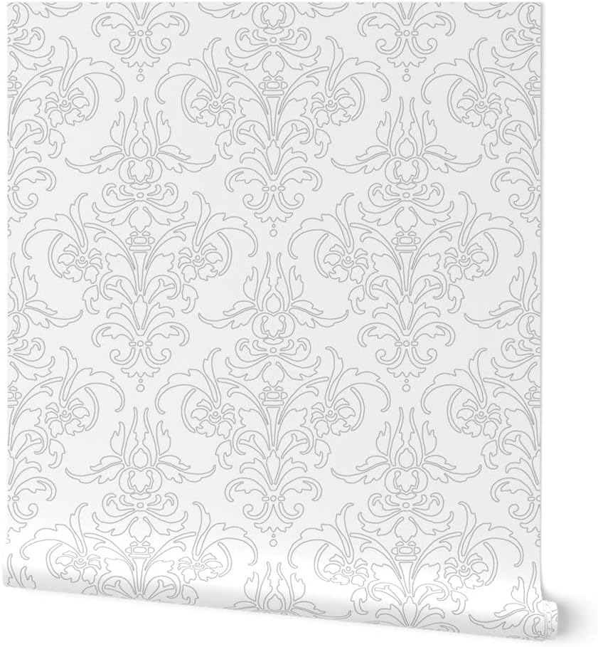 Spoonflower Peel & Stick Wallpaper Swatch Vintage Victorian Black