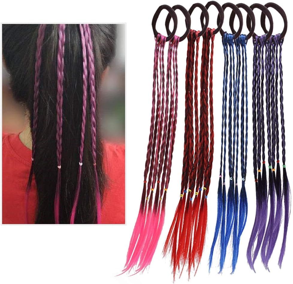 Dazz Look Children Hair Extensions,Colorful Braided Hair, 6PCS Hairpieces Twist Braid with Elastic Rope Band for Girls Women Party Birthday Amusement Parks and Travel (Multicolor) ( Colors May be Vary) (B0C3MMYP9X) Amazon Price History, Amazon Price Tracker