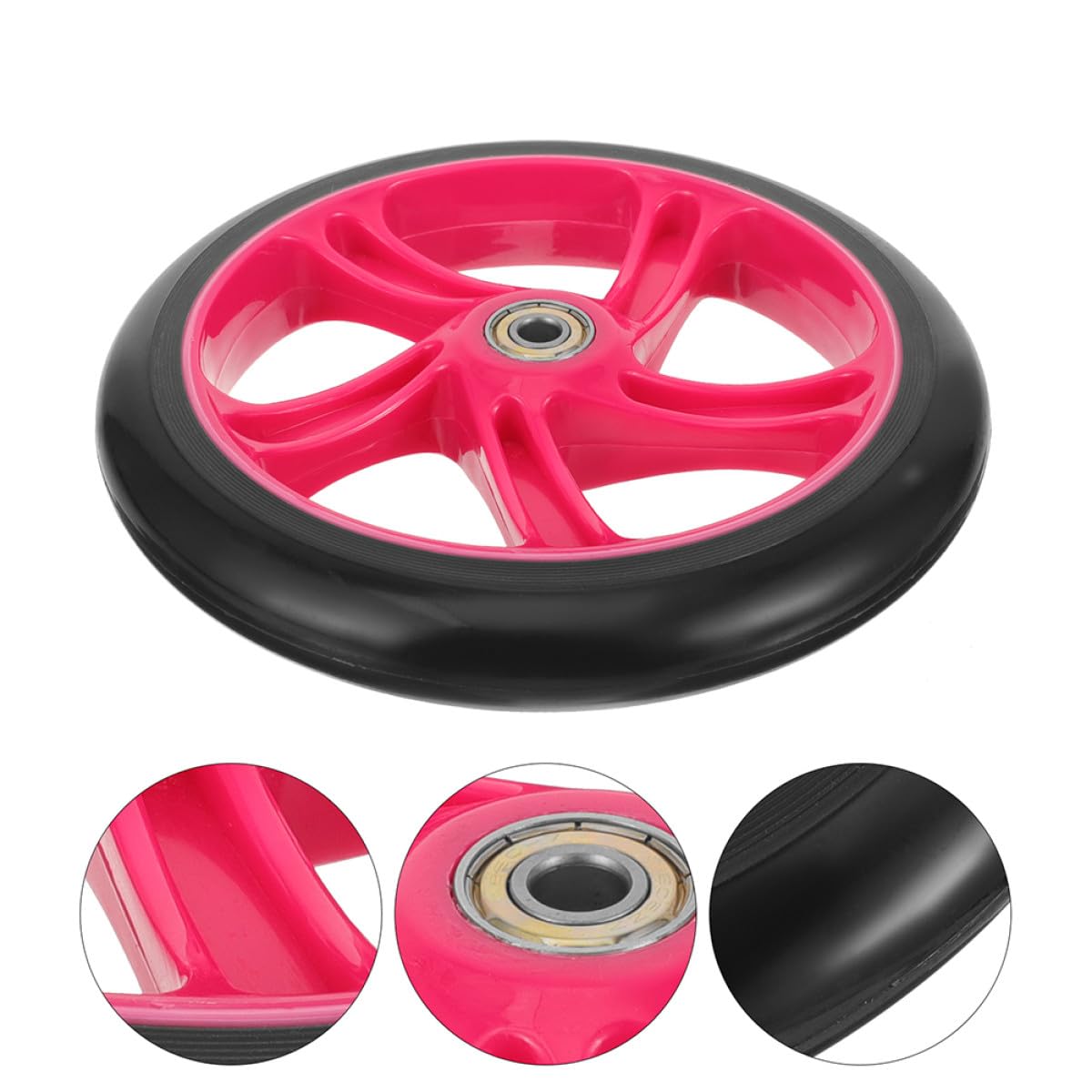 Kichvoe Ruote per Monopattino Elettrico in Pu ad Alta Durezza e Resistenza allo Strappo, 1 Paio di Ruote Elastiche Rosse per Scooter Stunt e Sport