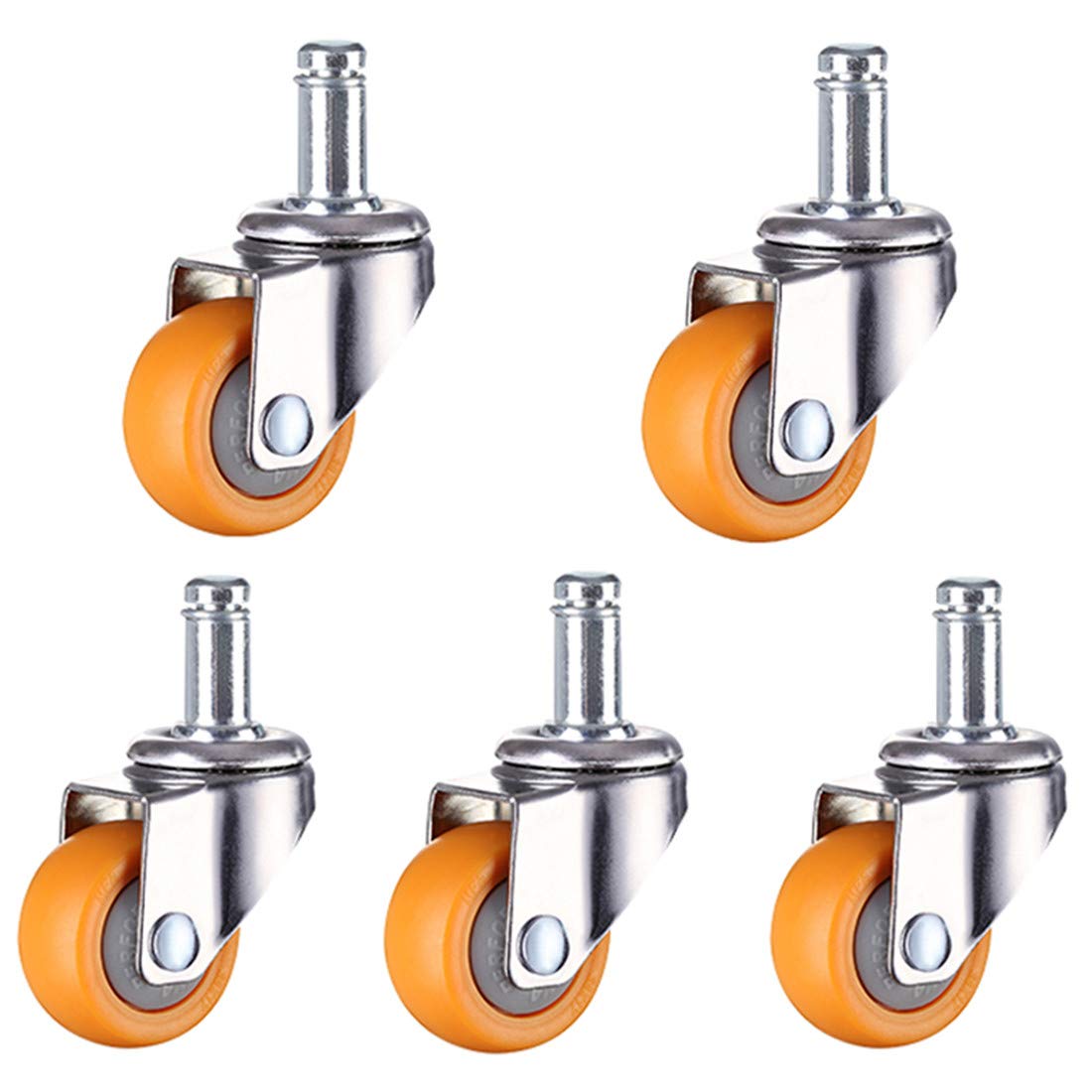Bürostuhlräder, Ersatzrollen, Bürostuhl-Drehrollen, Ersatz-Universalrollen for Möbel, kleine bewegliche Lenkrollen, 5 Stück, 11 x 22 mm (blau 38 mm/1,5 Zoll) ( Color : Yellow , Size : 38mm/1.5in )