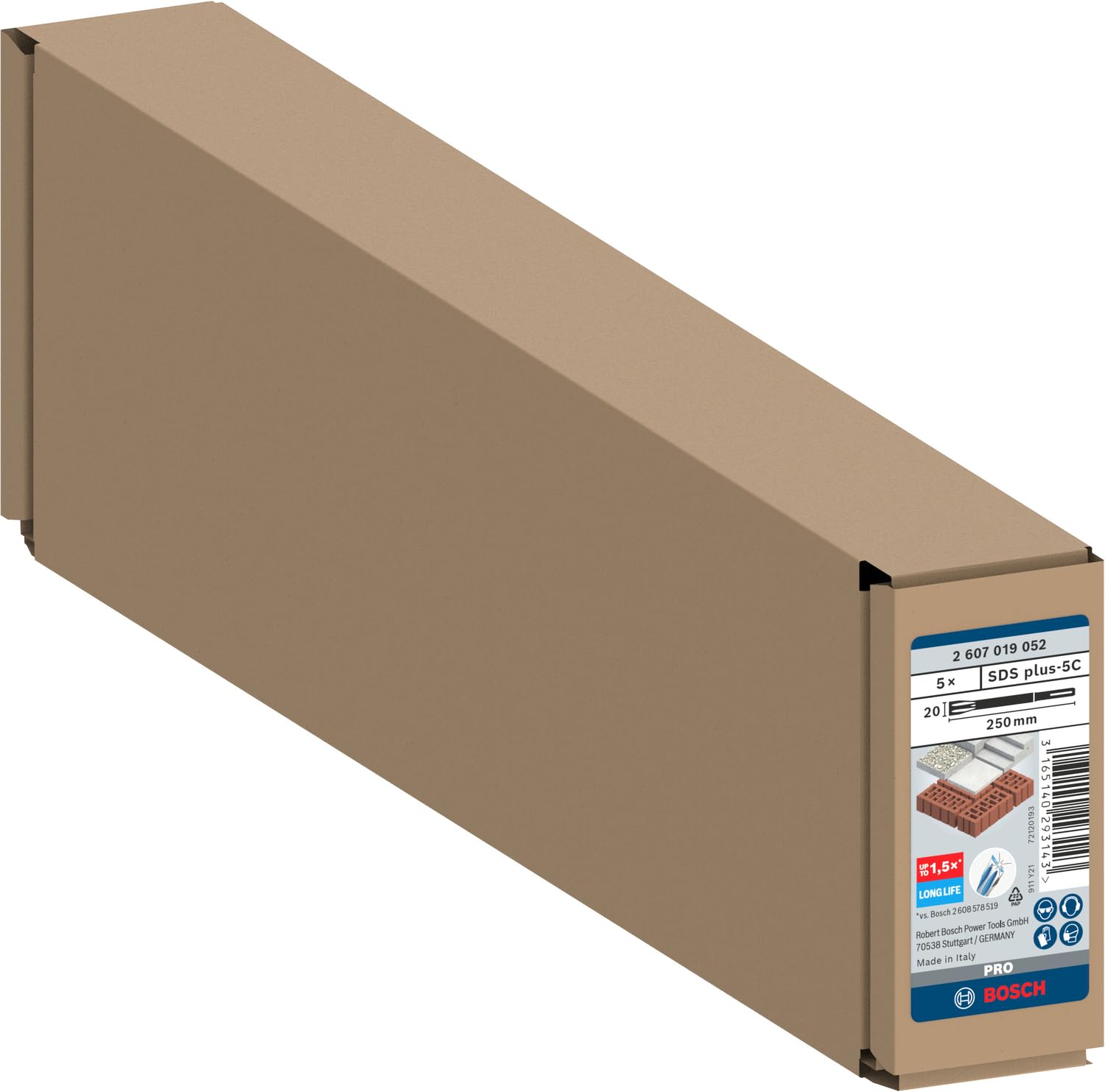 Bosch Professional Flachmeißel Long Life SDS-plus (5 Stück)