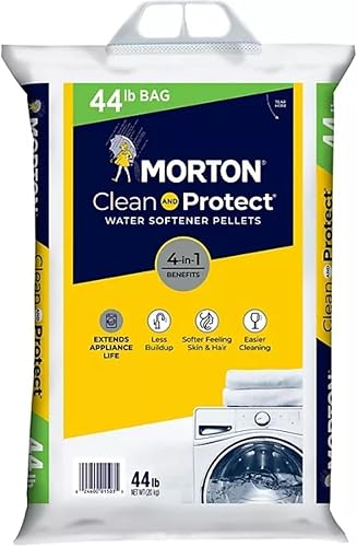 Morton Water Softener Pellets, Clean and Protect, 44 Lb, White
