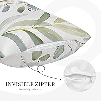 Vista 5 de Funda de almohada de hoja de planta verde, funda de almohada suave de 14 x 20 pulgadas, duradera, de fácil cuidado, decorativas, fundas protectoras