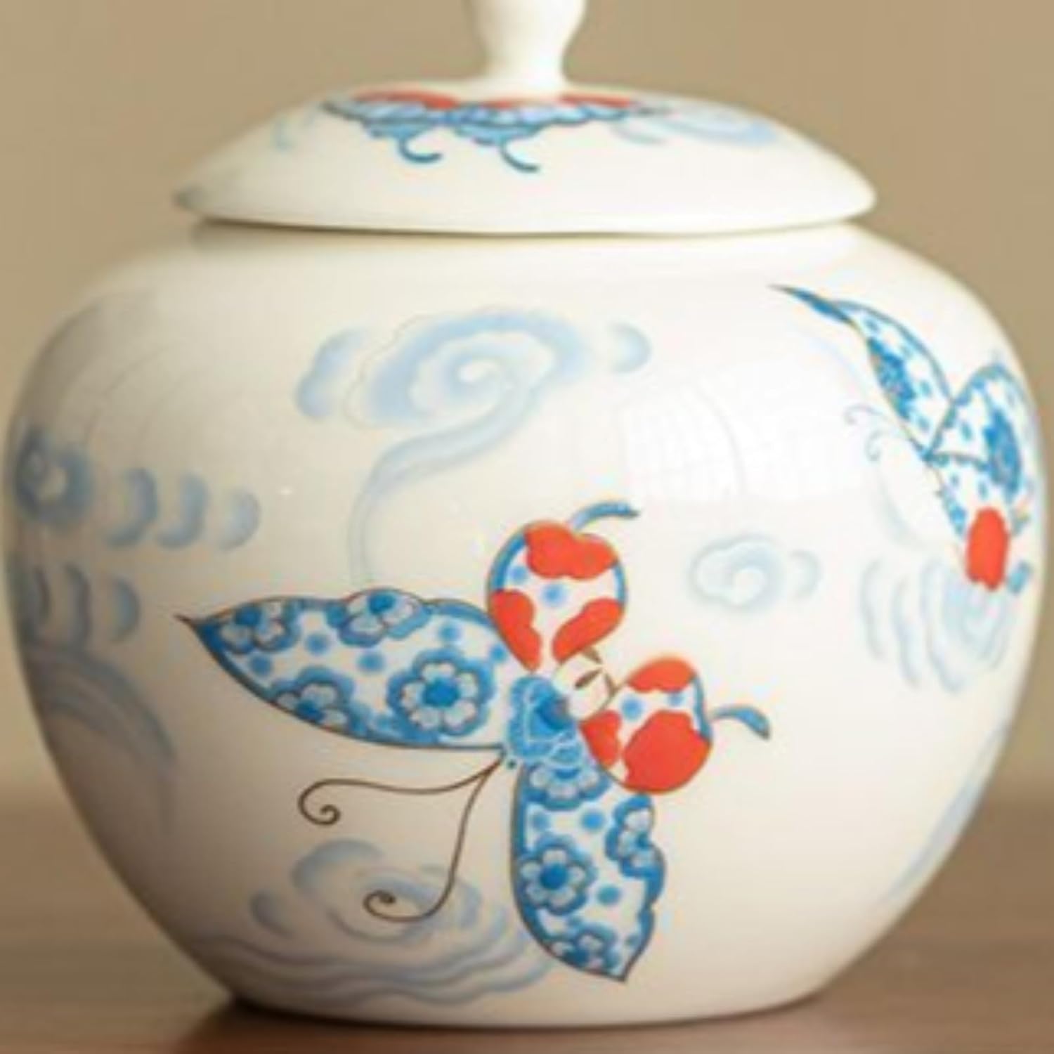 Ceramics Tea Canister, 210ml 7.1oz, Household Sealed Jar Chinese Kung Fu Tea Set Accessories