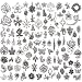 KeyZone Wholesale 100 Pieces Tibetan Silver Plated Mixed Jungle Animal Plant Charms Pendants DIY for Jewelry Making and Crafting