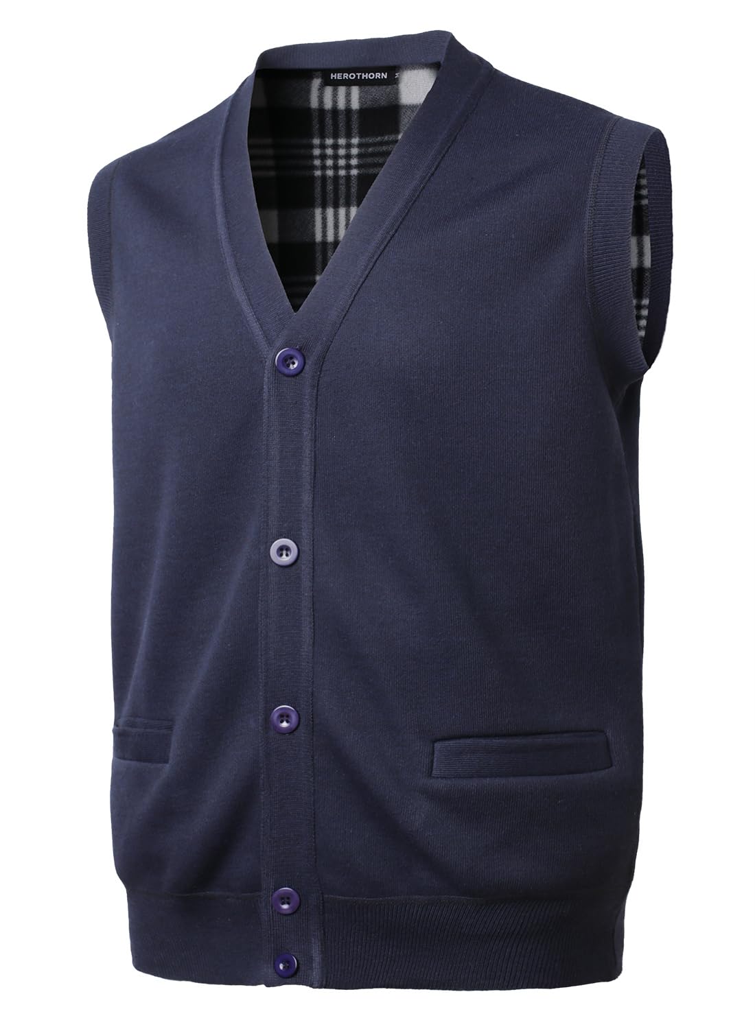 Herothorn Herren Pullunder Weste Ärmellose Strickweste Slim