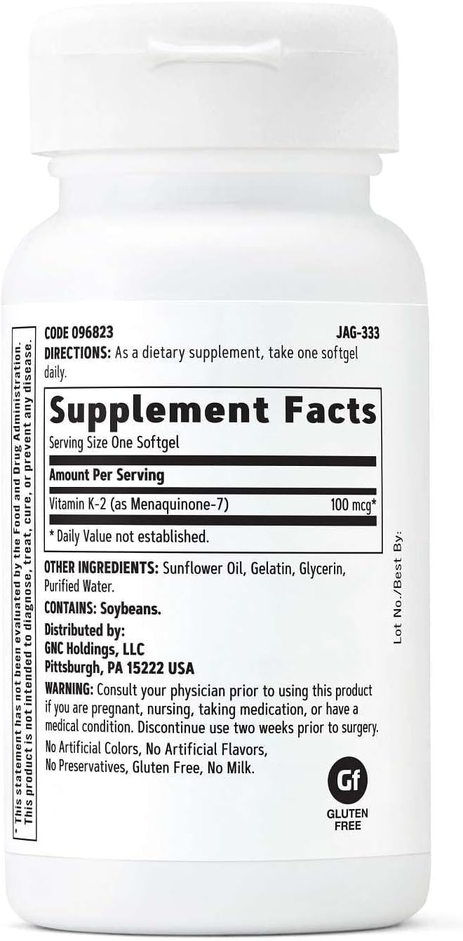 GNC Vitamina K-2 100mcg 60 Cápsulas miniatura 2