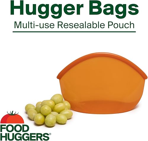 Miniatura 2 de Food Huggers Hugger Bags - Bolsa reutilizable de silicona para almuerzo y aperitivos, almacenamiento duradero, sin bisfenol A, apta para