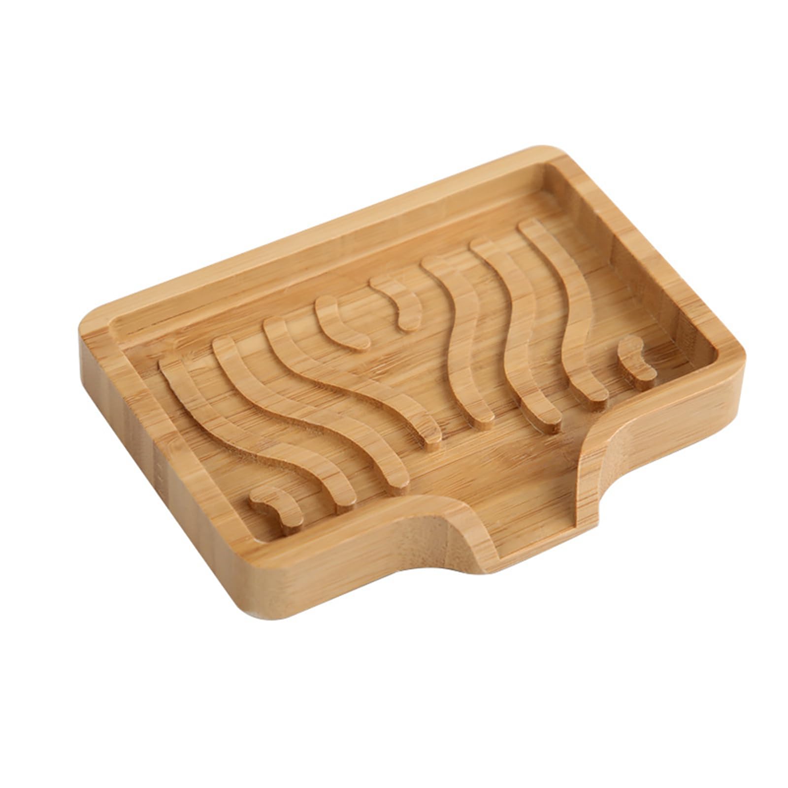carotoe Wood Soap with Drain Spout for Useful Soaps Drying Bathroom Countertop Setting Soap Holder Tray for Household Use Bathroom Tray