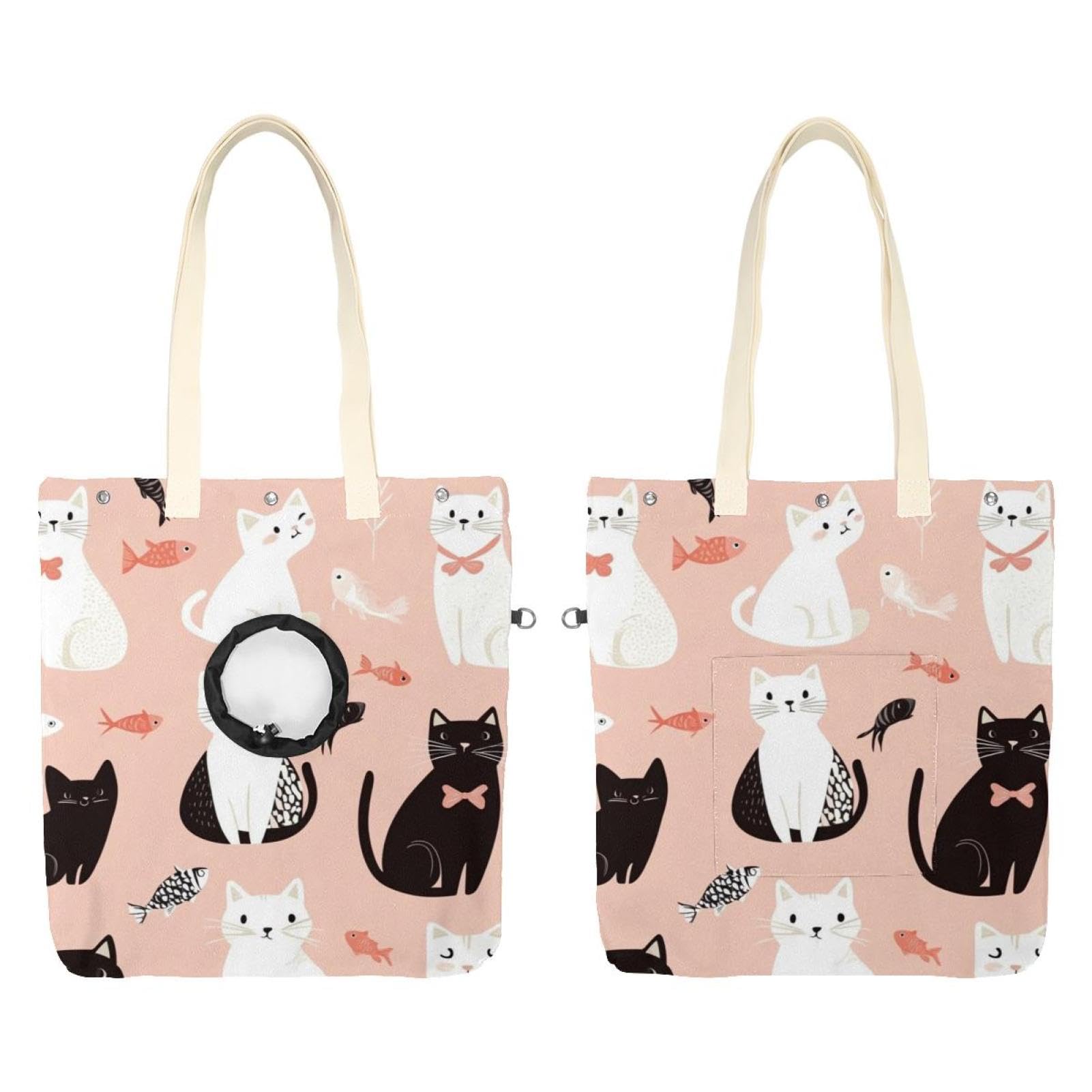 Bolsa de hombro de lona para mascotas pequeñas, perros y gatos en lona resistente