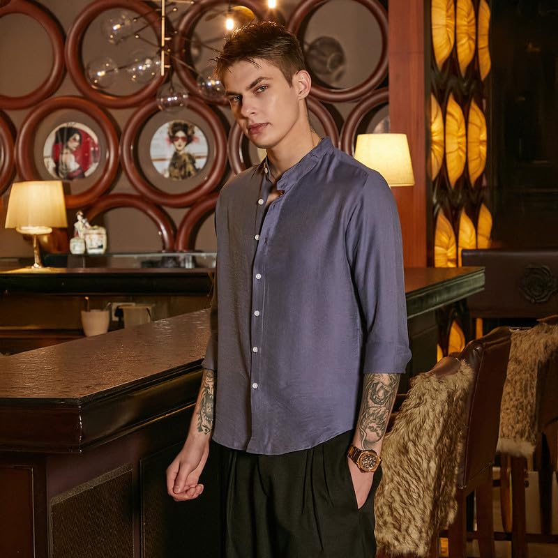 Image of CAHOOT Men's Shirt for Casual Wear | Spread Collar | Long Cuffed Sleeves | Button Closure | Shirt Crafted with Comfort Fit for Everyday Wear