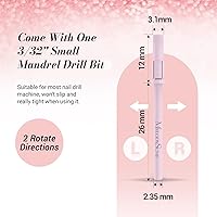 Vista 15 de MelodySusie 50 Pcs Nail Drill Bits Small Sanding Bands with 3.1mm Mandrel Bit, 120 Medium Grit Nail File for Acrylic Nails Gel Manicures and Black