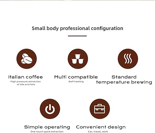 Miniatura 2 de Máquina eléctrica portátil de café expreso, cafetera de viaje para camping, cafetera de auto calentamiento, para senderismo, oficina (blanco)