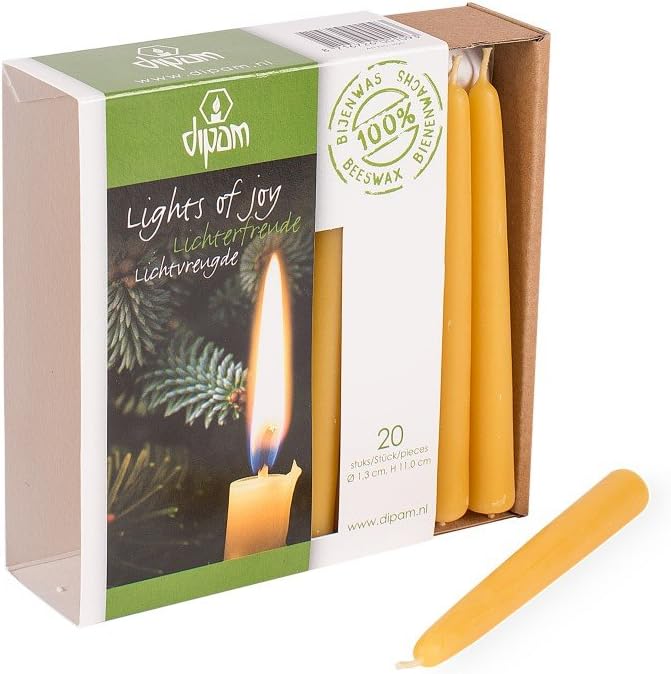 Beeswax Lights of Joy Christmas Tree Candles 4" (20 Pack) (White)