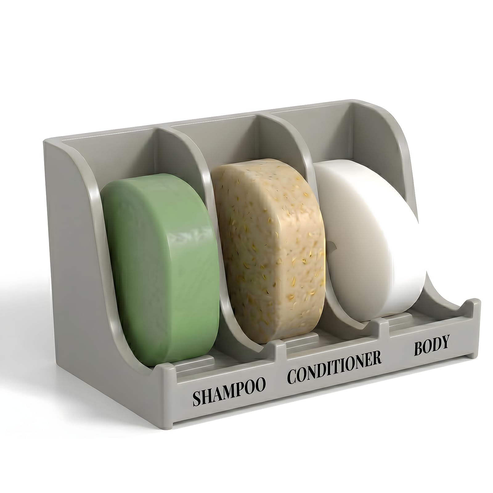 Soap Holder for Shower Wall, 3-Compartment Soap Dish [Patent Pending]