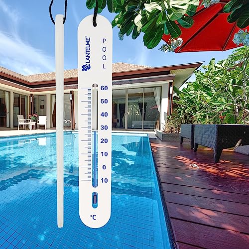 Poolthermometer Lantelme sinkend mit Schnur für Schwimmbad und Teich