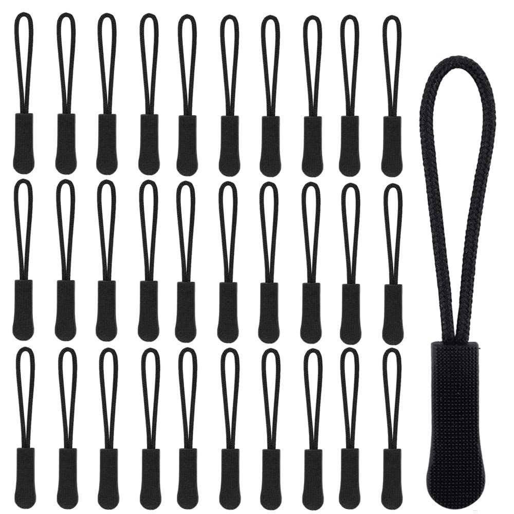 Wanfoou 0 5 Pcs Zipper Pulls, Zipper Pulls Replacement,Black Replacement Nylon Cord Extensionfor Clothes, For Backpacks, Jackets, Luggage, Purses, Handbags