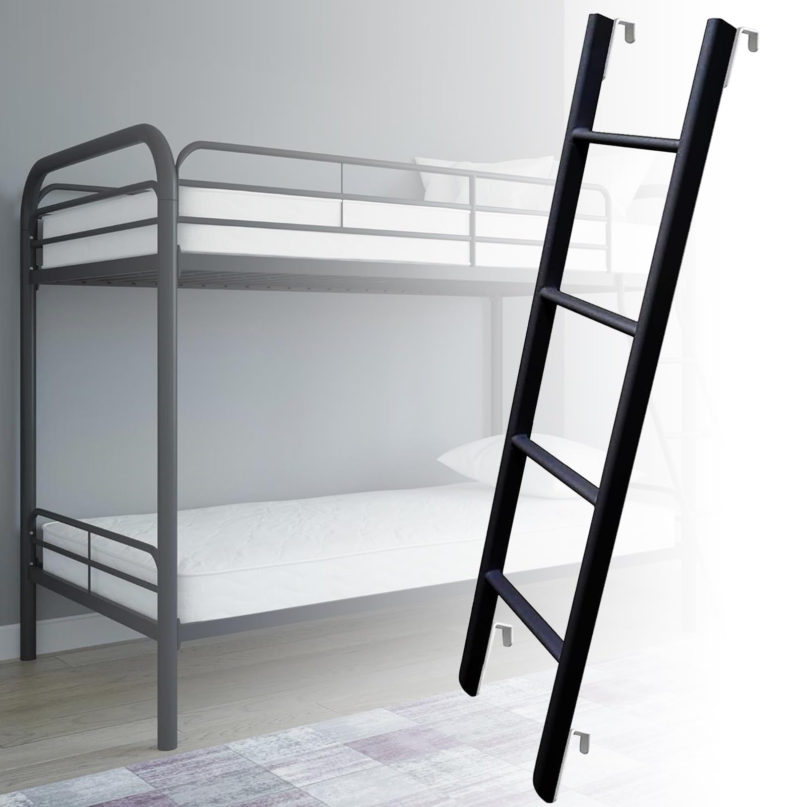 Escalera lateral para cama alta y litera interior con estructura de metal resistente