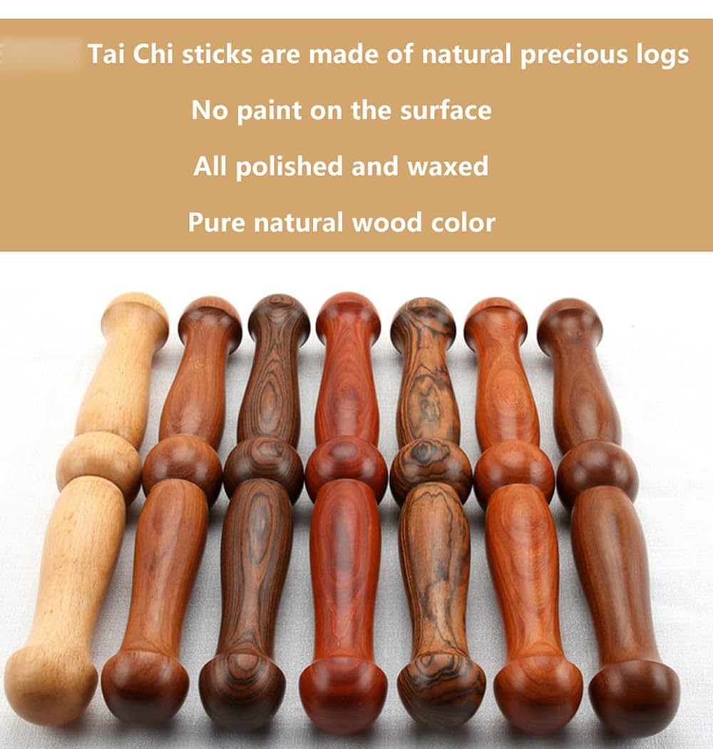 Taiji Kungfu Bang, Bastone Tradizionale Cinese for Tai Chi, in Legno massello, 33x4,5 cm, for Esercizi di Arti Marziali Tai Chi Qigong