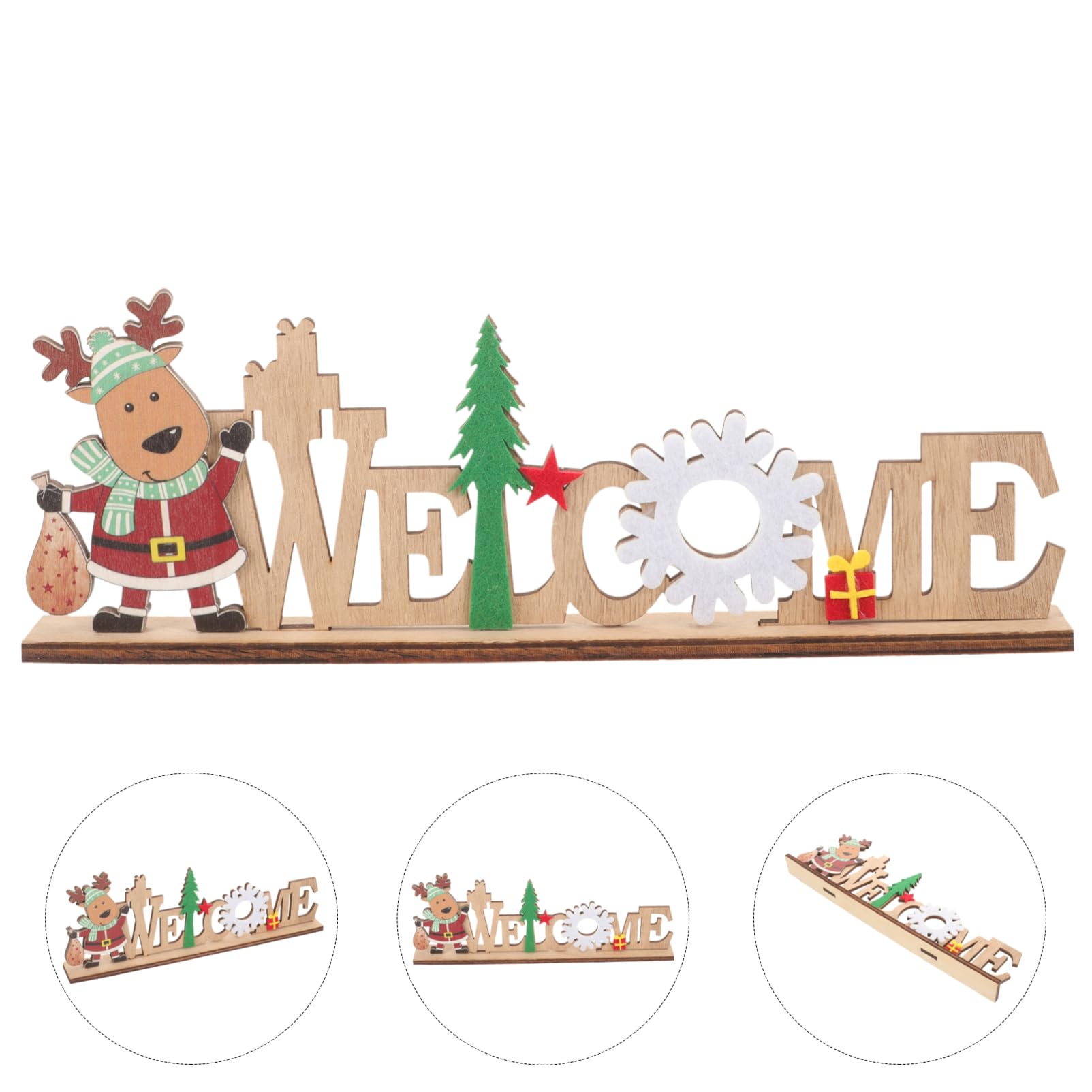 Gatuida 5piezas Decoración Navideña De Madera Para Mesa Letrero De Para y Adornos De Navidad Para