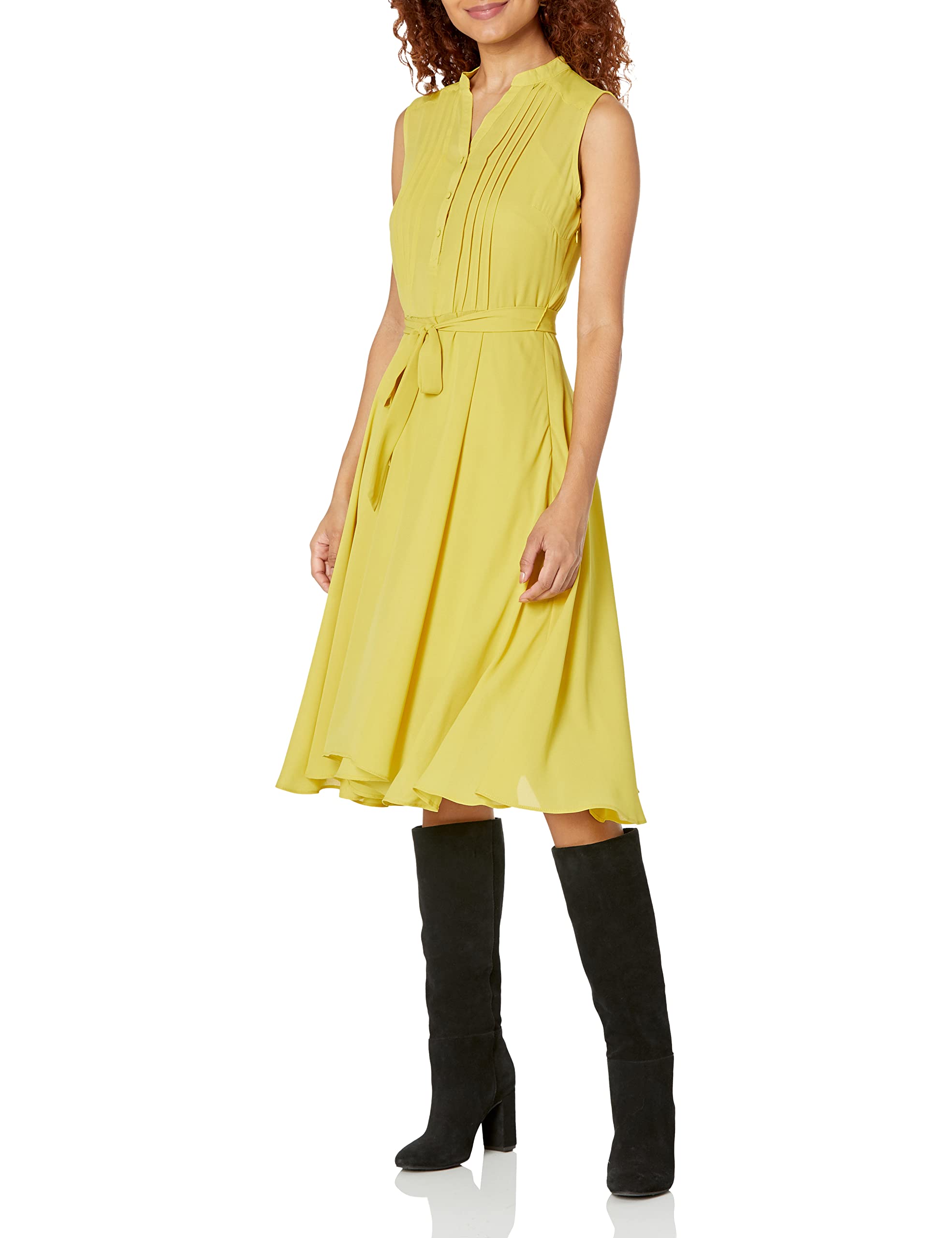Nanette Nanette LeporeWomen's Sleeveless Flutter Sleeve Pintuck Dress