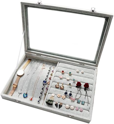 Amazon ジュエリーケース アクセサリーボックス ピアス イヤリングケース 耳飾り収納 ネックレス収納 指輪収納 ケース ベルベット大容量 ジュエリー ディスプレイ収納ボックス J ジュエリー収納 オンライン通販