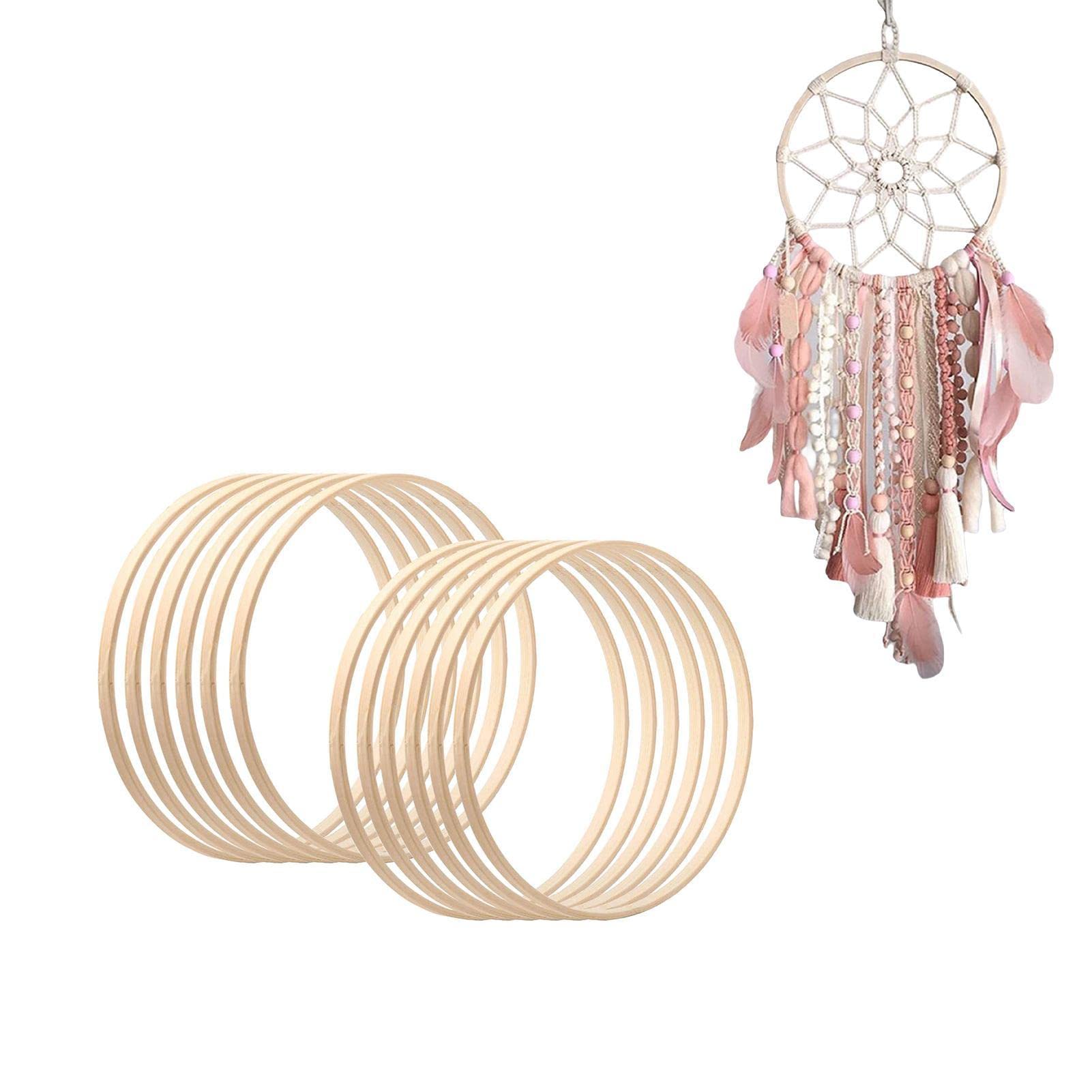 Wadafen Bambusringe 12 Stück - 20cm & 15cm Für Makramee & Traumfänger